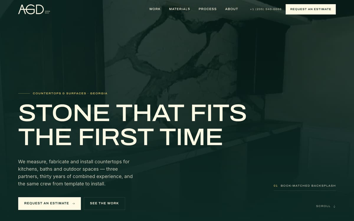 AGD Design Build — Countertops & superfícies