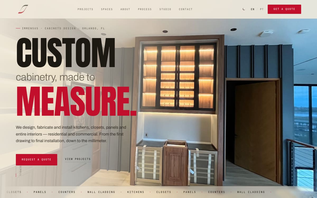 Immensus Cabinets — Marcenaria de luxo