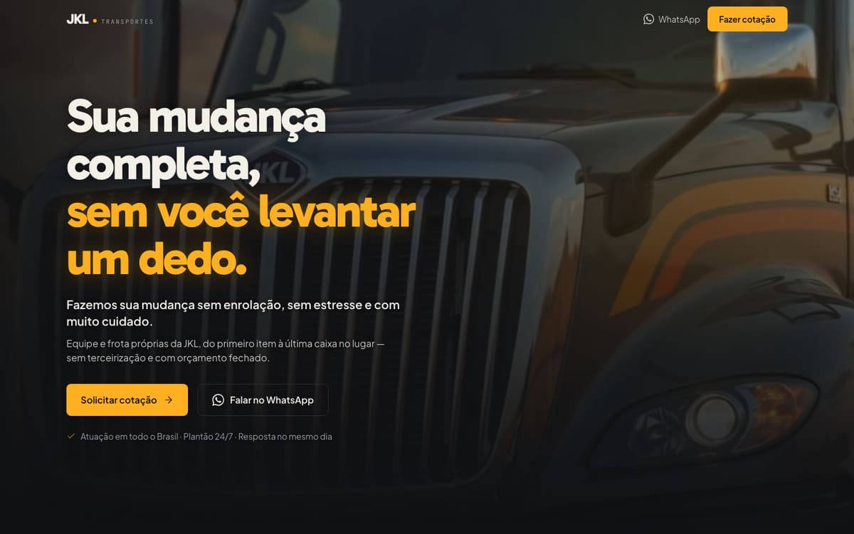 JKL Transportes — Mudanças & cargas