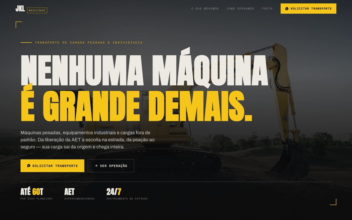 JKL Máquinas — Máquinas pesadas