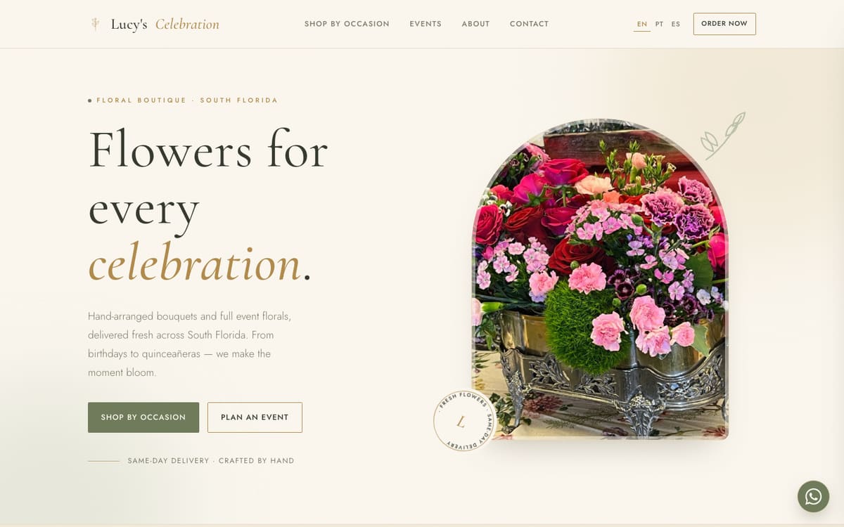 Lucy's Celebration — Flores & eventos