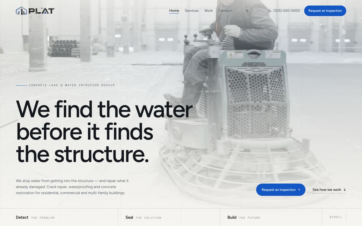 PLAT Concrete Specialists — Impermeabilização & concreto